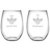 Drinkware Susquehanna Glass | Susquehanna Glass Set Of 2 The Hive Stemless Wine Glasses Home Drinkware