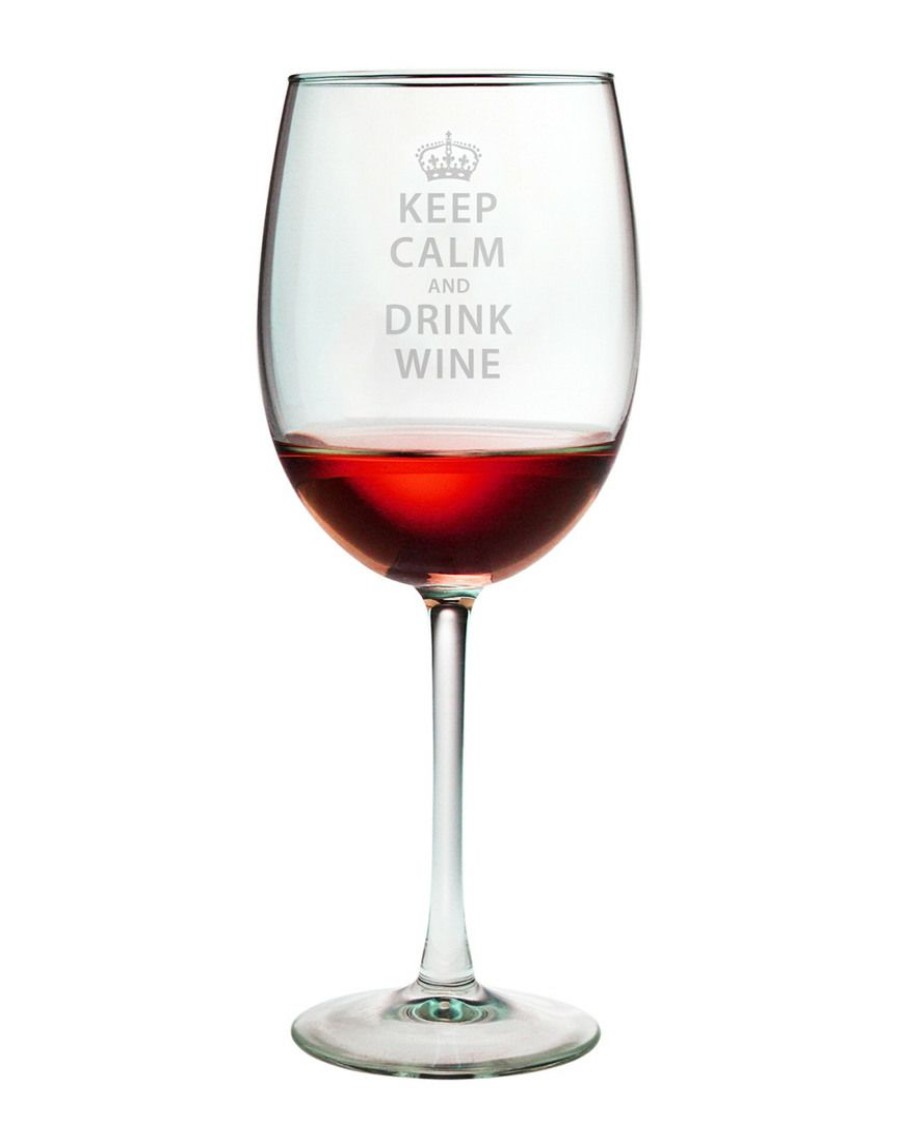 Drinkware Susquehanna Glass | Susquehanna Glass Keep Calm & Drink Wine Set Of 4 19Oz Wine Glasses Home Drinkware