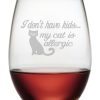 Pet Supplies Susquehanna Glass | Susquehanna Glass Set Of Four Cat Is Allergic Stemless Glasses Home Pet Supplies