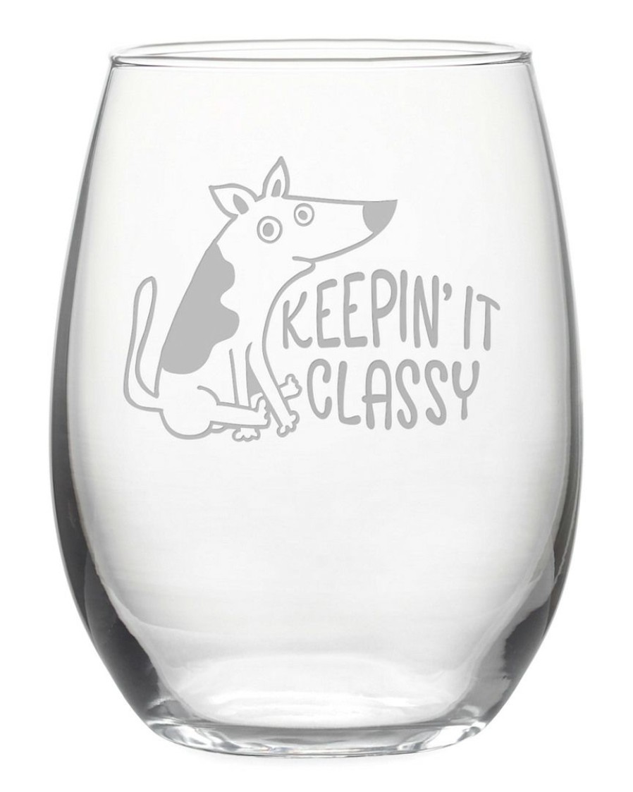 Pet Supplies Susquehanna Glass | Susquehanna Glass Set Of 4 Classy Dog Stemless Wine Tumblers Home Pet Supplies