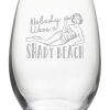 Games & Giftables Susquehanna Glass | Susquehanna Glass Shady Beach Stemless Wine & Gift Box Home Bar Carts & Accessories