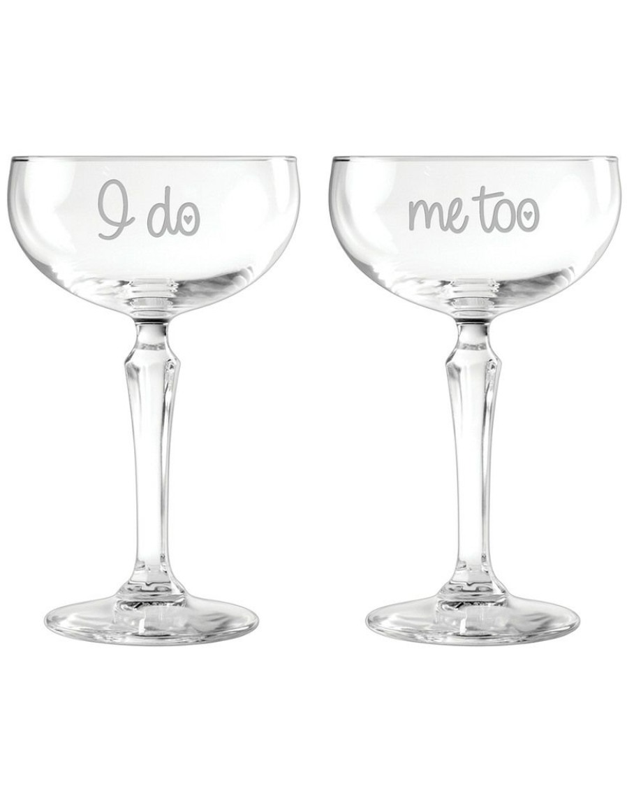 Drinkware Susquehanna Glass | Susquehanna Glass Set Of 2 I Do & Me Too Cocktail Coupes Home Drinkware