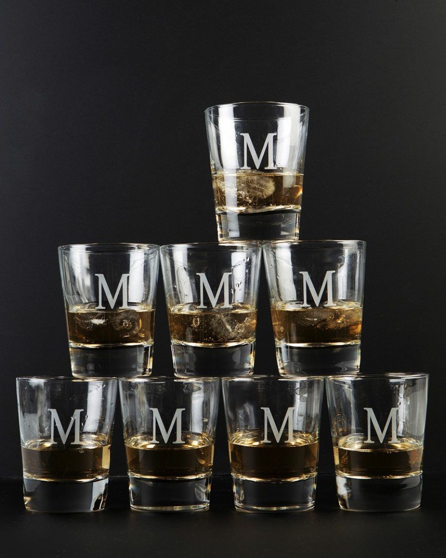 Drinkware Susquehanna Glass | Susquehanna Glass Monogrammed Set Of 8 Dof Glasses, (A-Z) Home Drinkware