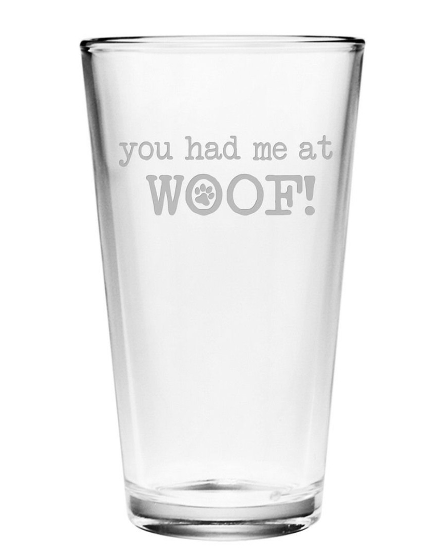 Games & Giftables Susquehanna Glass | Susquehanna Glass 16Oz You Had Me At Woof Pint Glass Set Home Bar Carts & Accessories