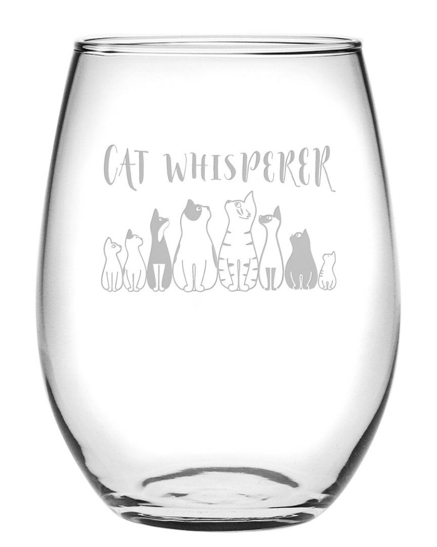 Pet Supplies Susquehanna Glass | Susquehanna Glass 21Oz Cat Whisperer Stemless Wine Set Of 4 Home Pet Supplies