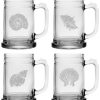 Games & Giftables Susquehanna Glass | Susquehanna Glass Set Of 4 Distressed Seashells Tankard Mugs Home Bar Carts & Accessories