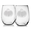 Drinkware Susquehanna Glass | Susquehanna Glass Set Of Four 21Oz "Pumpkin" Stemless Glasses Home Drinkware