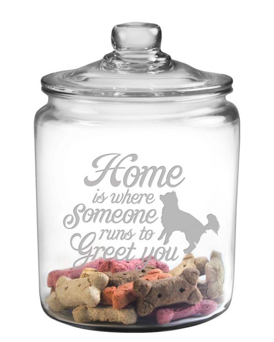 Pet Supplies Susquehanna Glass | Susquehanna Glass 64Oz Someone Runs To Greet You Half Gallon Jar & Lid Home Pet Supplies