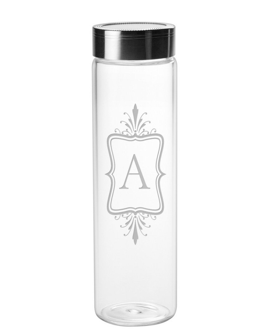 Games & Giftables Susquehanna Glass | Susquehanna Glass Monogrammed Emile Sleek 18Oz Water Bottle, (A-Z) Home Bar Carts & Accessories