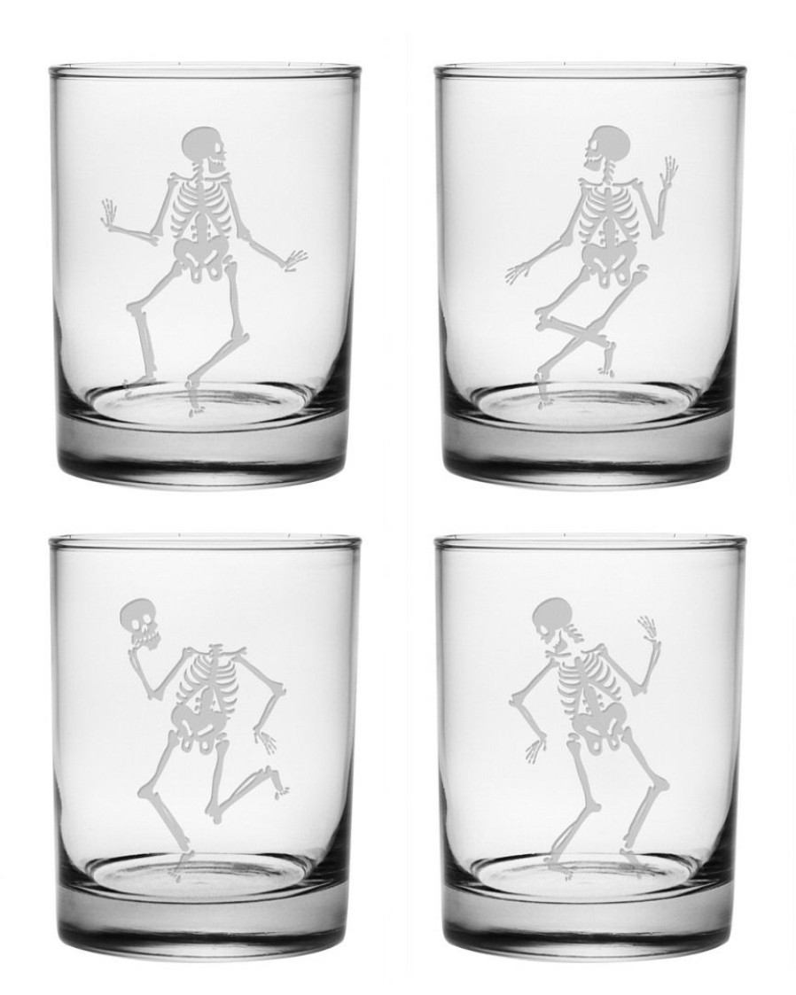 Games & Giftables Susquehanna Glass | Susquehanna Glass Dance Of The Dead Set Of Four 14Oz Glasses Home Bar Carts & Accessories